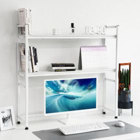 상품 이미지: 선반높이 조절 철제 책상선반 책꽂이 컴퓨터 책상 위 정리 선반