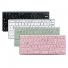 상품 이미지: 지클릭커 OFFICEPRO 움직이는 마카롱 슬림 라이트 무선 블루투스 키보드 (실버 화이트) ios호환