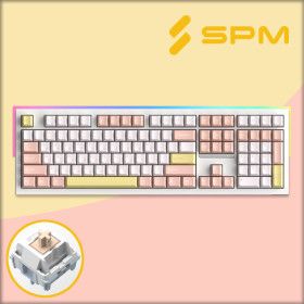 상품 이미지: SPM 몽돌 키보드 PL108W 목새 풀배열 베이비핑크 저소음 목새축