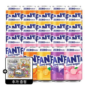 상품 이미지: 환타 제로 오렌지+파인+포도+피치 350ml 4종 6입 (총 24캔) +(증정)조앤프렌즈 스티커