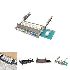 상품 이미지: 키보드 받침대 수납형/트레이/거치대/슬라이딩/슬라이드/레일/하단/컴퓨터/책상/사무실/사무용/가정용