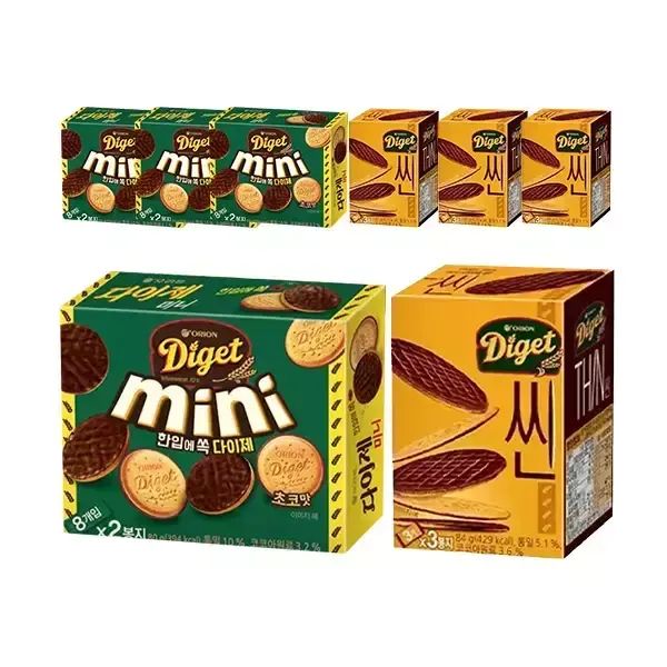 상품 이미지: 오리온 다이제 미니 초코, 80g, 4개 + 오리온 다이제 씬 84g, 4개