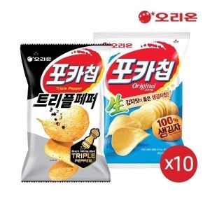 상품 이미지: 오리온 포카칩 트리플페퍼M(60g) x 10개 + 오리지널(66g) 10개