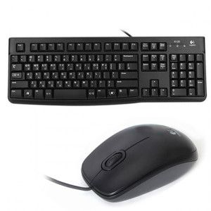 상품 이미지: 로지텍 유선 데스크탑 세트 유선마우스 M90 + 유선키보드 K120 (USB)
