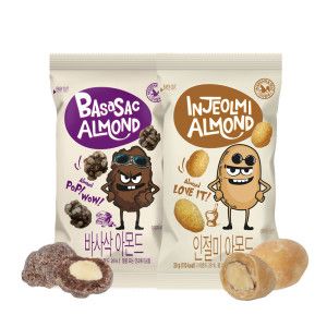 상품 이미지: (신선집중) 간식 안주 주전부리 바사삭아몬드  / 인절미아몬드 30+10봉 총 40봉