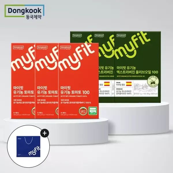 상품 이미지: 3+3세트 동국제약 마이핏 유기농 올토샷 100 쇼핑백증정 엑스트라버진 냉압착 올리브오일 토마토즙 올리브토마토샷 스틱