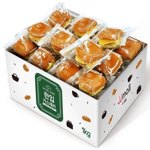 상품 이미지: 젤리젤리 부드럽고 촉촉한 한입 카스테라, 1kg, 1박스