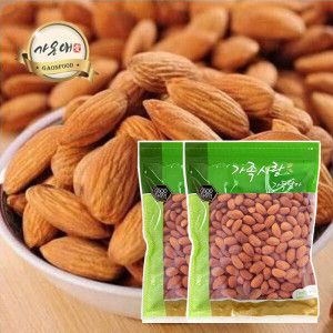 상품 이미지: 무염 볶은 아몬드 1kg x 2봉 / 볶음아몬드 구운아몬드 볶은아몬드 견과 견과류 건과 건과류