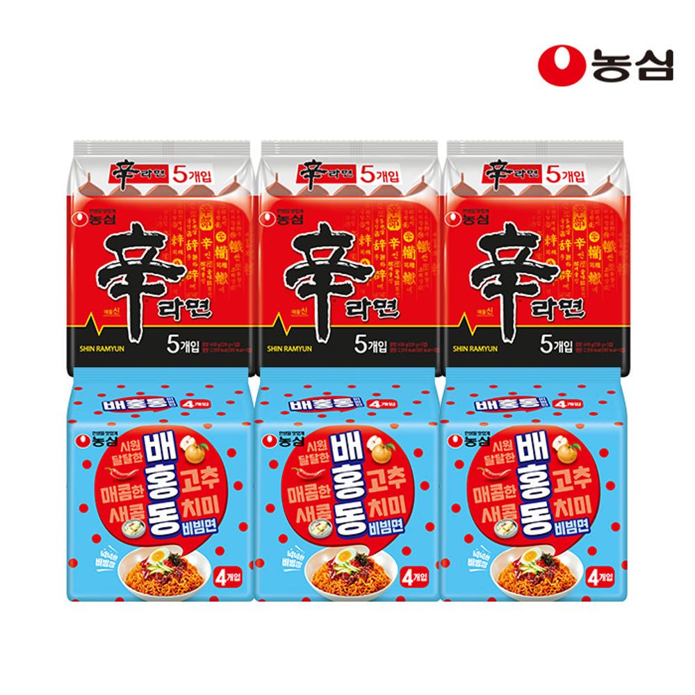 상품 이미지: 농심 신라면 15입+배홍동비빔면 12입