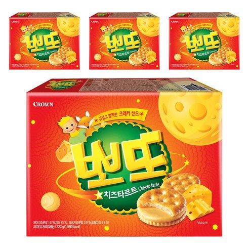 상품 이미지: 크라운 뽀또 치즈타르트, 322g, 4개