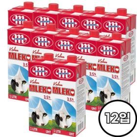 상품 이미지: 믈레코비타 mleko3.5 아이러브 수입멸균우유 1L(12입)