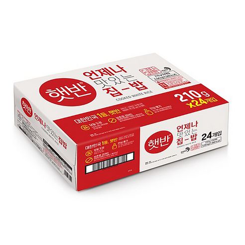 상품 이미지: 햇반 백미밥, 210g, 24개