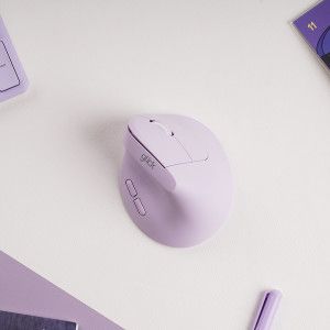 상품 이미지: 지클릭커 오피스프로 수플레 초경량 인체공학 블루투스 무소음 무선 버티컬 마우스 OP65 퍼플