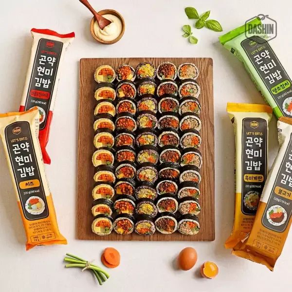 상품 이미지: [다신샵] 저당&저지방 곤약현미김밥 5종 5+5팩 / 냉동김밥