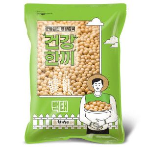 상품 이미지: 국산 백태4kg 메주콩 두부콩 두유 2025년산 햇곡