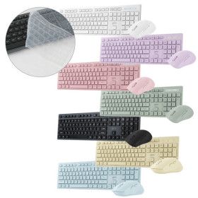 상품 이미지: 지클릭커 OFFICEPRO WMK10 무소음 무선 키보드 마우스 세트 키스킨 포함