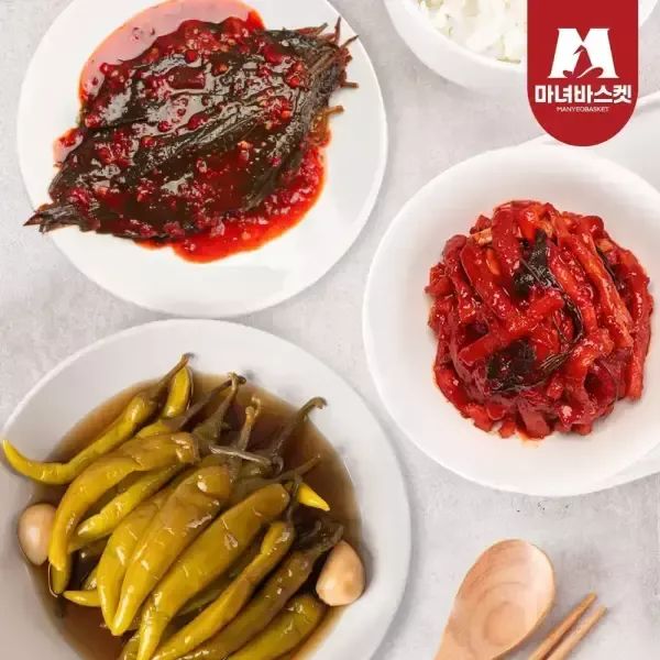 상품 이미지: 밥도둑 3종 무말랭이1kg+깻잎무침1kg+간장고추1kg