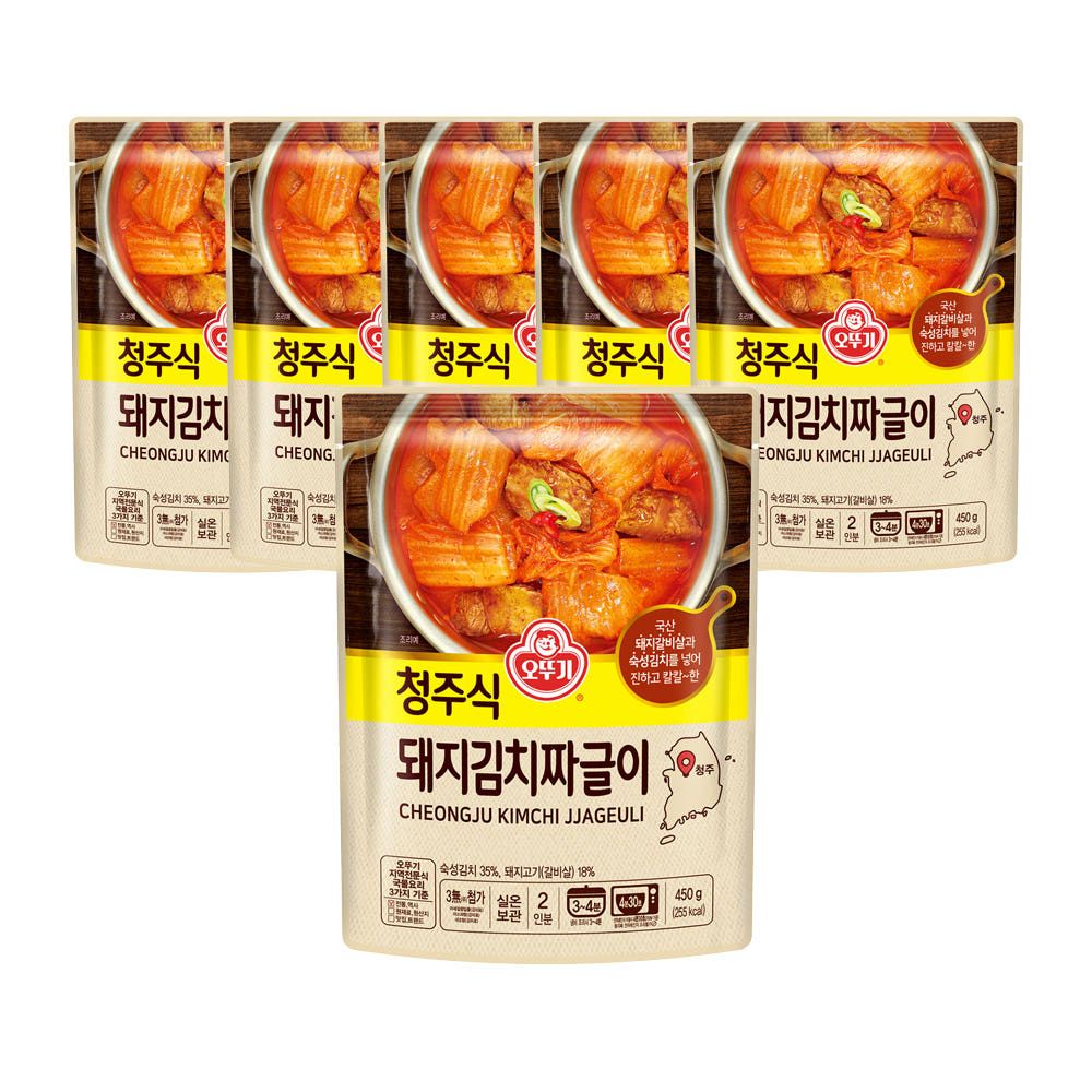 상품 이미지: 오뚜기 청주식 돼지김치짜글이 450g 6개