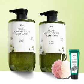 상품 이미지: (1+1) 플루 아로마 퍼퓸 스크럽 바디워시 1000ml +스크럽 30g+샤워볼 / 구매시 바디스크럽 본품 5900원
