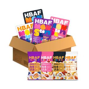 상품 이미지: HBAF 바프 먼투썬 하루견과 파우치 혼합 세트 40봉 (화이트/핑크/퍼플/블랙)