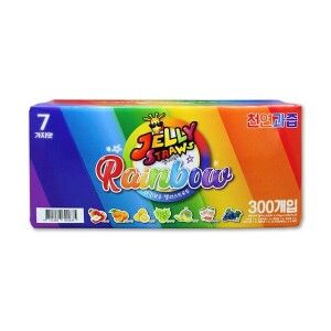 상품 이미지: (현대Hmall)젤리스트로우7가지맛 (300개 내외) / 27년 1월 /사과/메론/오렌지/요구르트/레몬/포도/