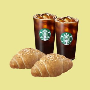 상품 이미지: (스타벅스) 아이스 카페 아메리카노 T 2잔 + 바게트 소금빵 2개
