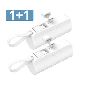 상품 이미지: 1+1 2in1 일체형 미니 도킹형 보조배터리 아이폰용 BZ-P10A 5000mAh (8핀+C타입)
