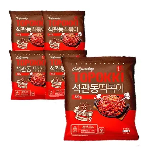 상품 이미지: 석관동 떡볶이 오리지널 매운맛, 520g, 5개