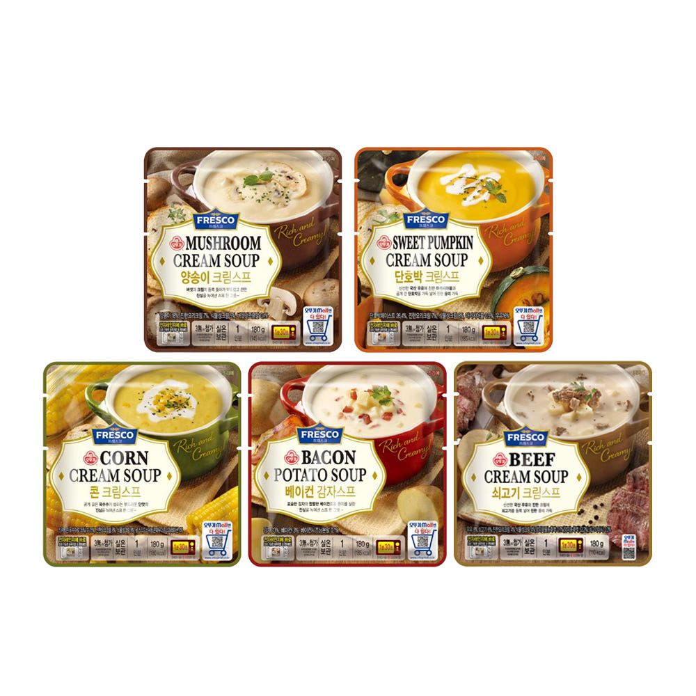 상품 이미지: [8+8]오뚜기 프레스코 양송이크림스프180g 8개+베이컨