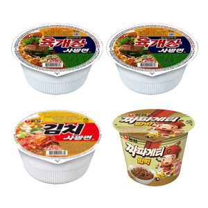 상품 이미지: 육개장 사발면 12개+김치사발면6개+짜파게티범벅6개 (총 24개)