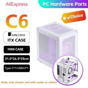 상품 이미지: 그래픽카드써멀 Itx 마더 보드 Jonsbo C6 미니 케이스 Type ATX 냉각 섀시 전원 공급 장치 200 255mm 그래
