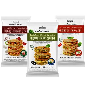 상품 이미지: 신세계푸드 치아바타 3개입 3팩 (총9개입) 골라담기 (바질모짜/토마토/페퍼로니/올리브/머쉬룸바게트)