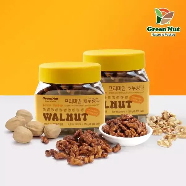 상품 이미지: [그린너트] 달콤바삭 프리미엄 꿀 호두정과 250g*2개 (총 500g) 호두강정