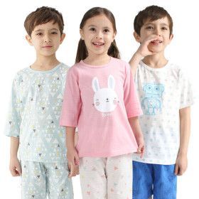 상품 이미지: (1900원~/초특가 SALE)보누맘 봄신상 유아 실내복 업데이트 재고털이/아동 순면내복 7부 반팔 자가드 내의