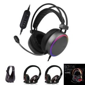 상품 이미지: 앱코 COX CH43 초 경량 헤드셋 블랙/유선 마이크 게임 회의용 노트북 강의용 학습용 화상 회의 PC용 가정용