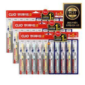 상품 이미지: 크리오 덴티메이트시즌2 초극세모 콤팩트 헤드 칫솔 5+5입 3세트