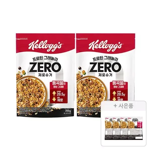 상품 이미지: 켈로그 NEW 프로틴 그래놀라 제로슈거 350g, 2개+증정(프로틴 그래놀라 제로슈거 40g, 4개)