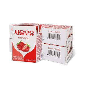 상품 이미지: 서울우유 딸기 멸균우유 200ml 24입+24입 (2박스) 딸기우유/멸균우유