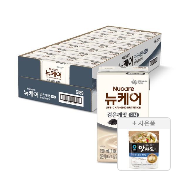 상품 이미지: 뉴케어 미니 고소한 검은깨 150ml, 24팩, 1개+증정(청정원 맛선생 멸치디포리 국물내기 한알 60g, 15입, 1개)