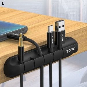 상품 이미지: 케이블 정리홀더5구 3개/케이블선정리/케이블정리/선정리/선고정/케이블홀더/케이블클립/배선클립/배선정리