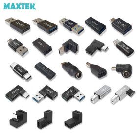상품 이미지: 맥스텍 C타입 USB3.0 젠더모음 Type-C 변환 DC포트 꺽임 연장 U형 180도 90도 직각 꺽임