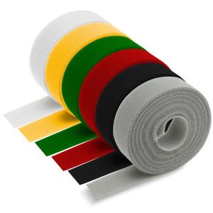 상품 이미지: KR-RCT025 벨크로 케이블 타이 길이 5M 폭 2cm 선정리 홀더 줄 끈 배선 전선 케이블 정리 고정 책상