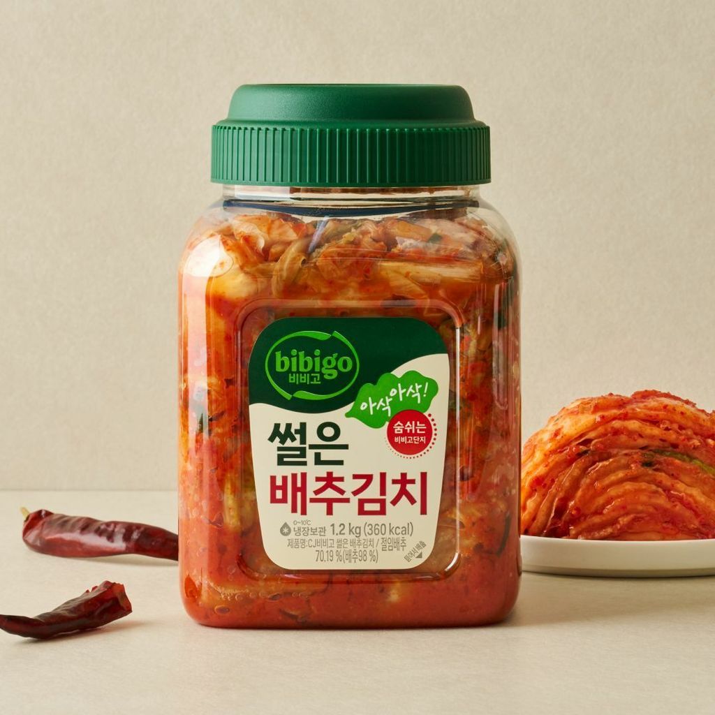상품 이미지: [숨쉬는 용기] 비비고 썰은 배추김치 (용기 및 파우치형) 1.2kg, 1개