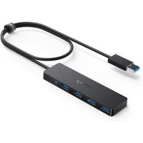 상품 이미지: USB 허브Anker 4-Port USB 3.0 Hub Ultra-Slim Data USB Hub 2ft USB-A