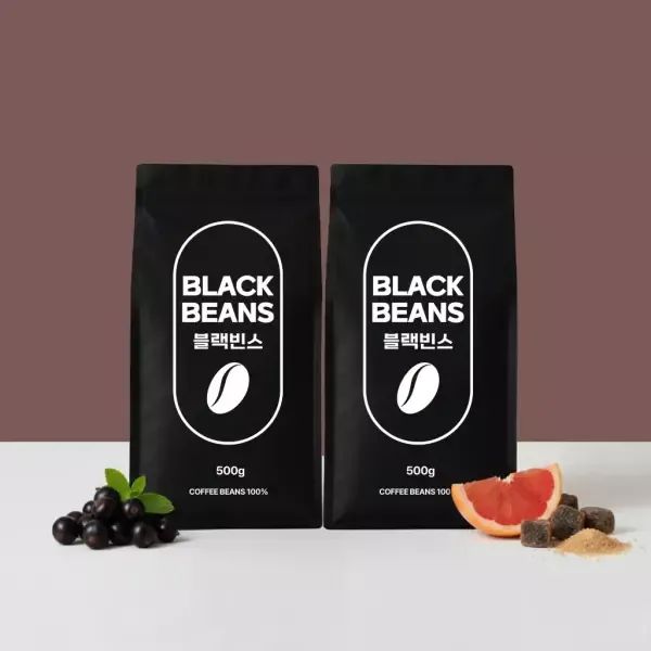 상품 이미지: 블랙빈스 원두커피 500g x2봉 갓 볶은 원두 케냐 AA