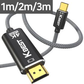 상품 이미지: USB C타입 TO HDMI 스마트폰 노트북 미러링 케이블 TV연결 1m 2m 3m 블랙