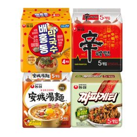 상품 이미지: 배홍동 막국수 4입+신라면 5입+안성탕면 5입+짜파게티 5입 (총 19봉)