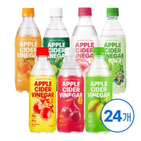 상품 이미지: 클룹 애사비소다 골라담기 24병 (사과/타트체리/복숭아) 음료수 제로 사과초모식초 혈당 탄산음료 스파클링