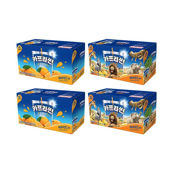 상품 이미지: 카프리썬 오렌지 200ml, 10입 , 2개 + 사파리 200ml, 10입 , 2개 (총 40개)