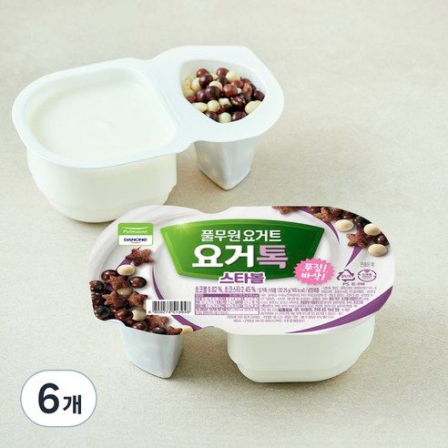 상품 이미지: 풀무원 다논 요거톡 스타볼 요거트, 132.25g, 6개